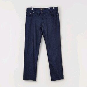 Brax Pants Mens 38x34 (32) Navy Straight Zip Fly Stretch Cooper Regular Preppy